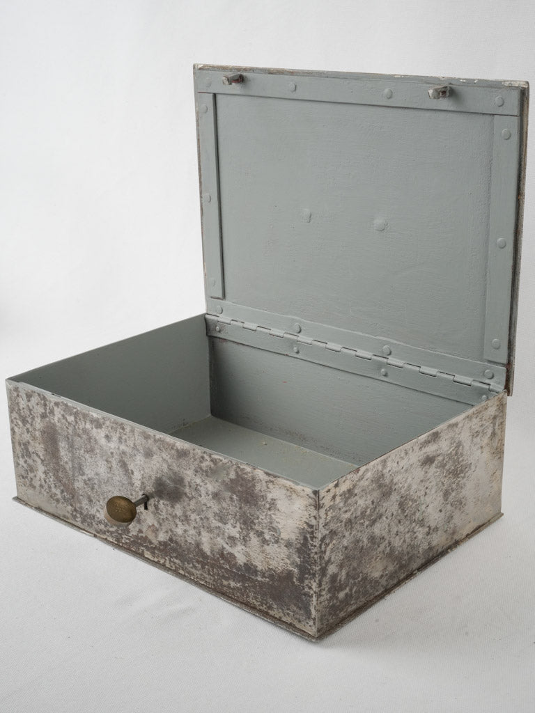 Worn metal vintage treasure chest