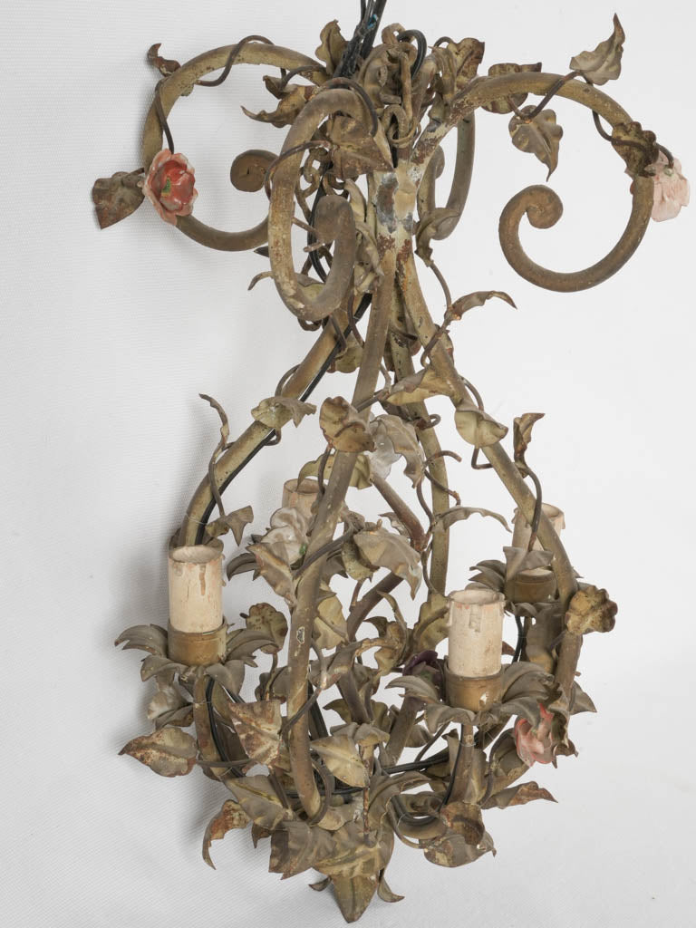 Classic French floral iron chandelier