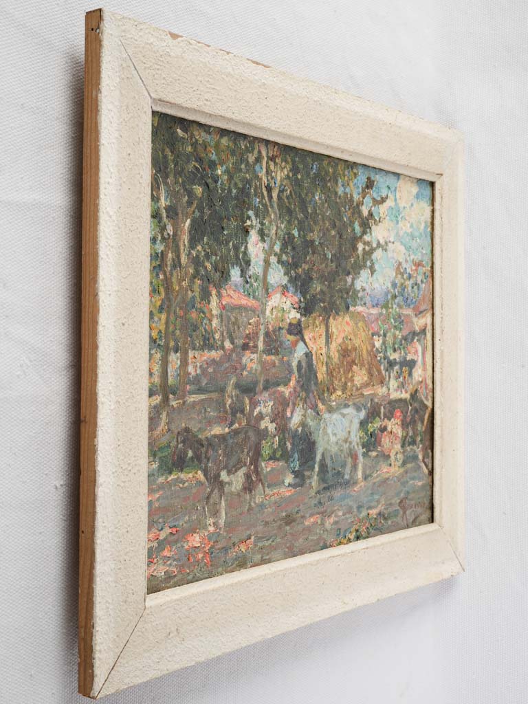 Classic Impressionist village scene canvas