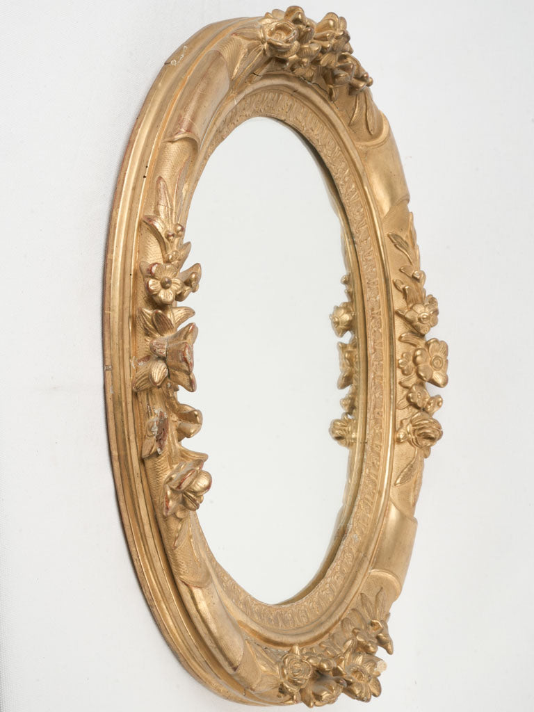 Vintage floral framed mirror