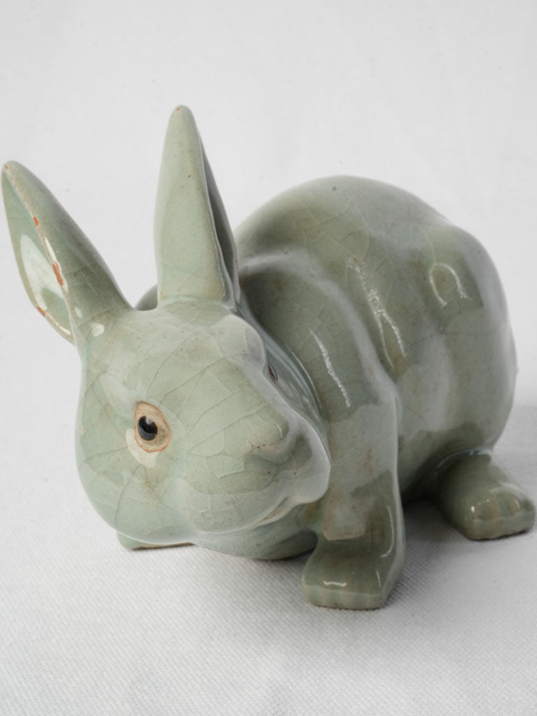 Celadon green rabbit with crackle