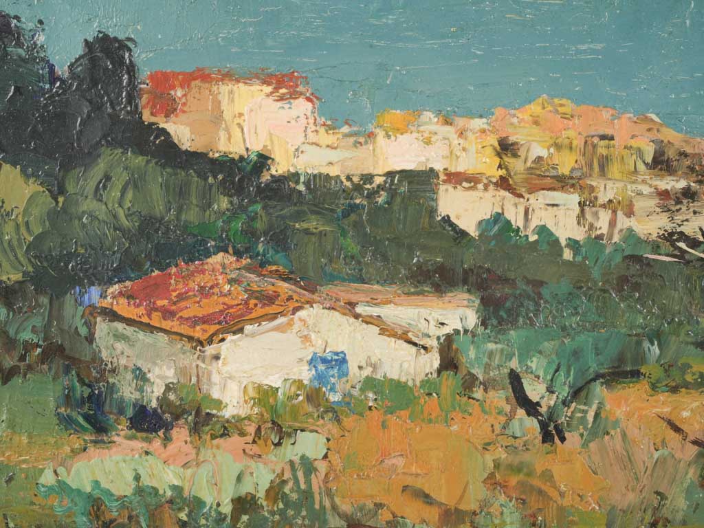 Warm rustic hardboard painting