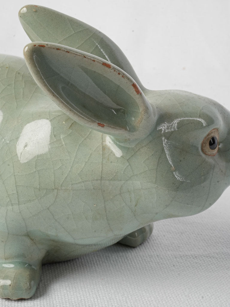 Realistic glass-eyed rabbit collectible