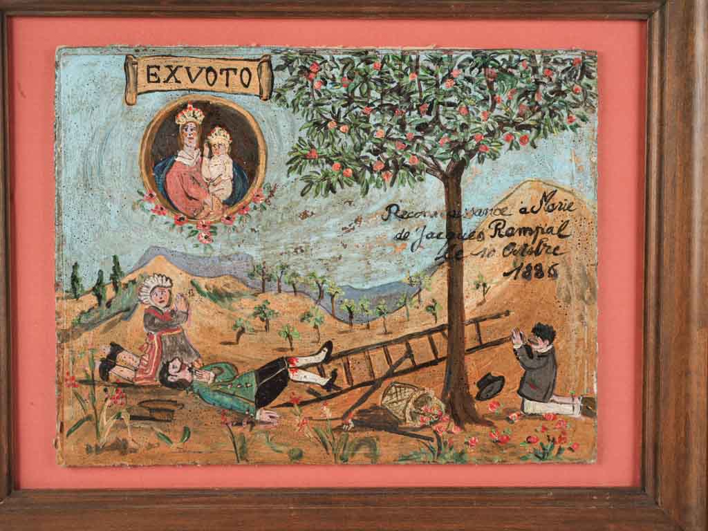 Framed elegant antique ex-voto