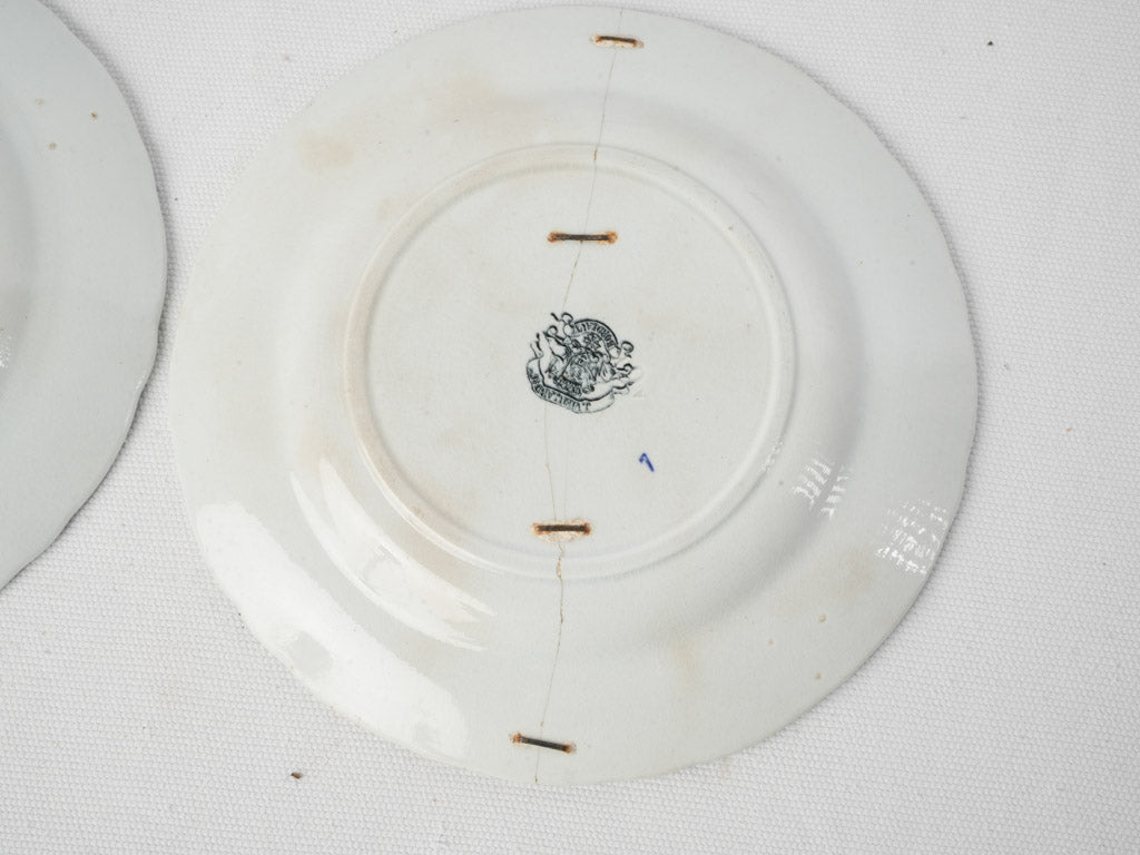 Set of Four Late 19th-Century “Assiettes Parlantes” Dessert Plates w/ Scenes from the Life of Victor Hugo - 8"