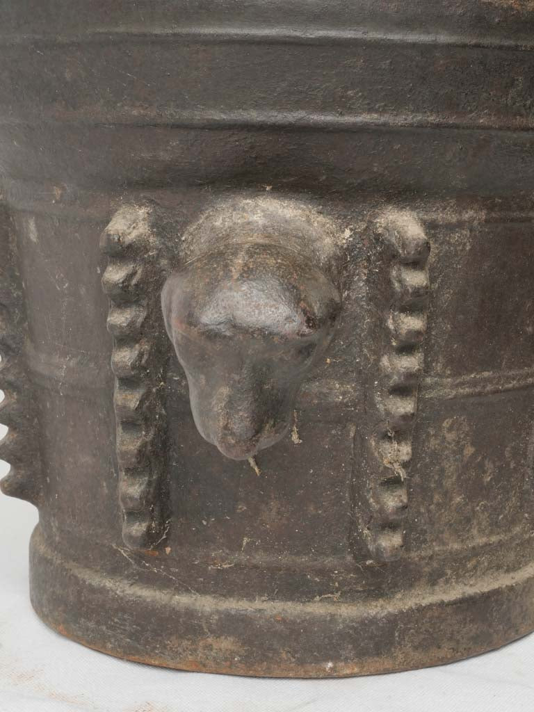 Artistic crafted iron mortar