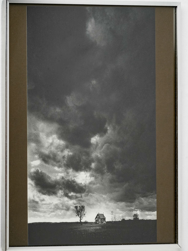 Vintage black & white farmhouse photograph
