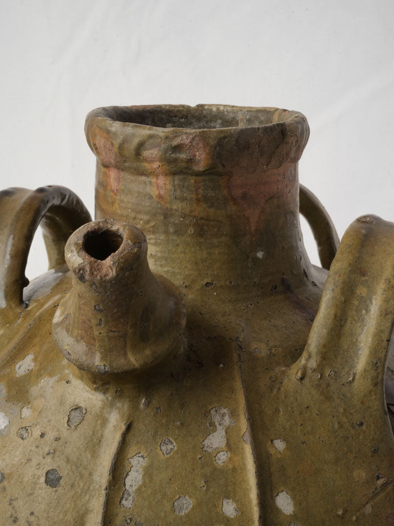 Tactile hand-thrown French oil pot
