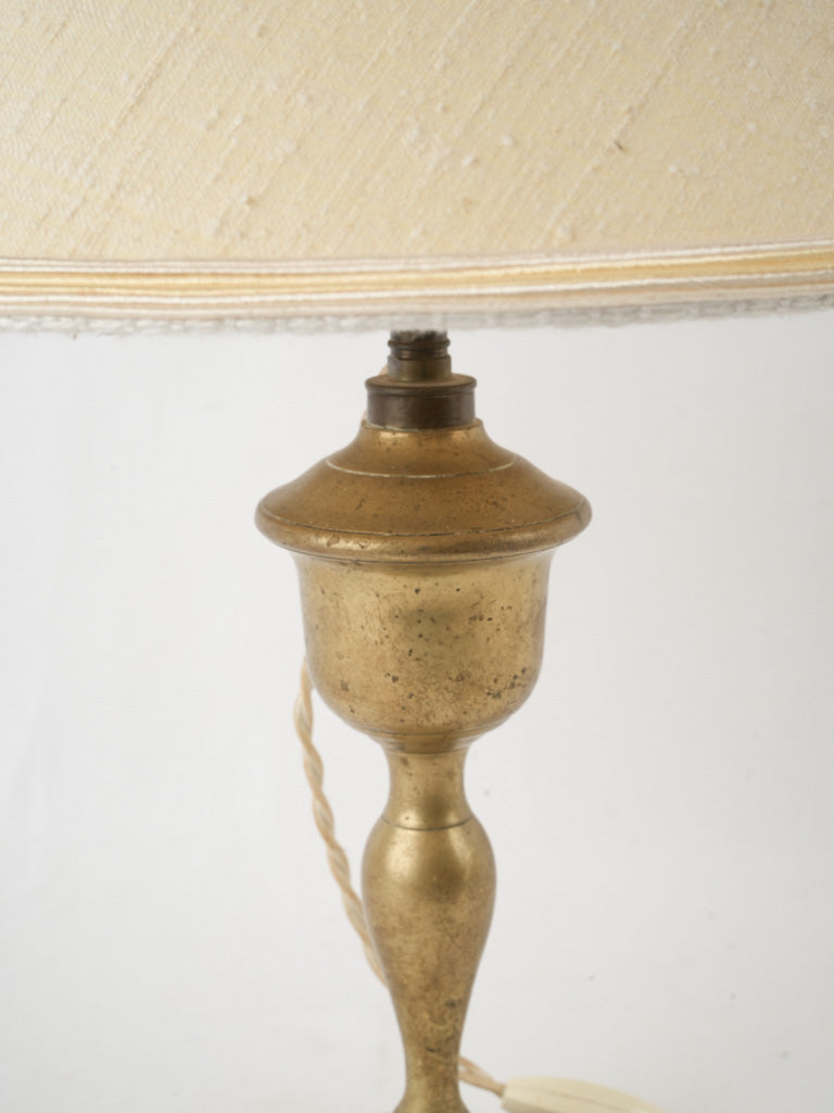 Aged brass candlestick table lamp