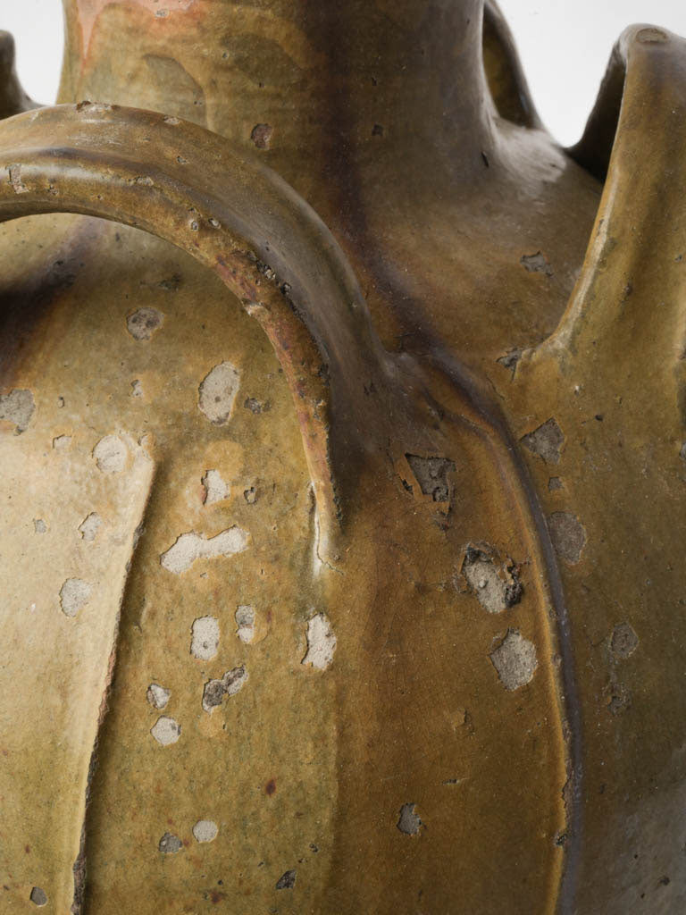 Artisanal rustic French oil amphora