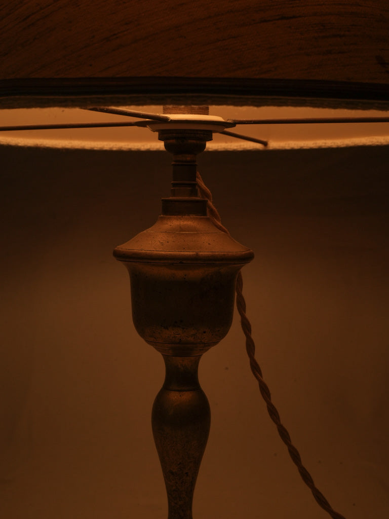 Aged French brass writing desk lamp