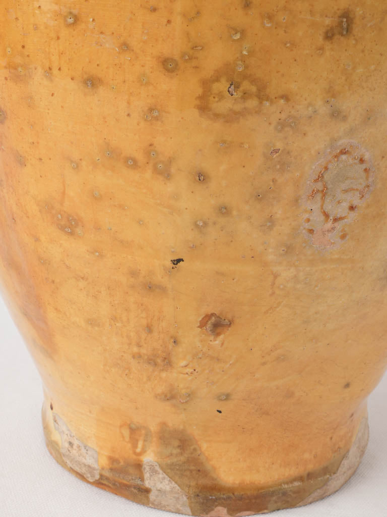 Huge yellow ocher confit pot w/ SP monogram 16¼"