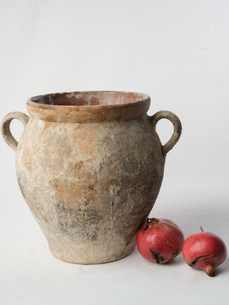 Textured terracotta ovoid body jar