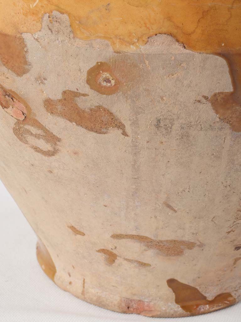 Large oil pitcher w/ ocher glaze - 2 handles 17"