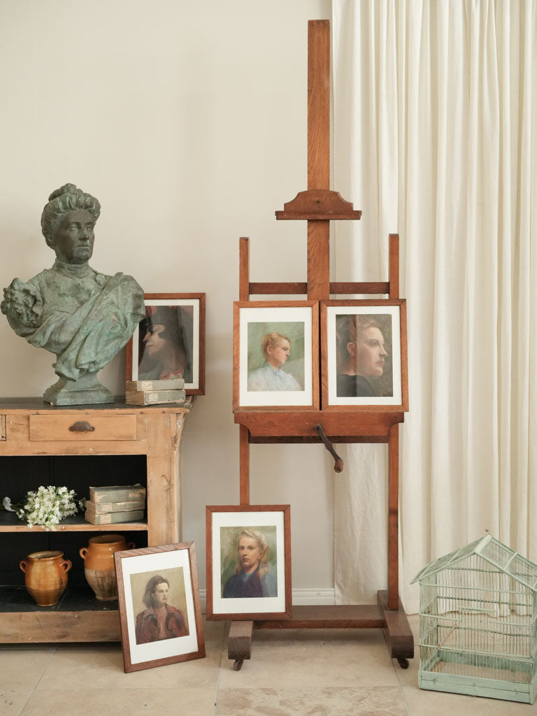 Sophisticated oak-framed women's artwork