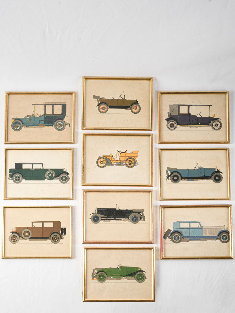 Exquisite vintage automobile framed collection