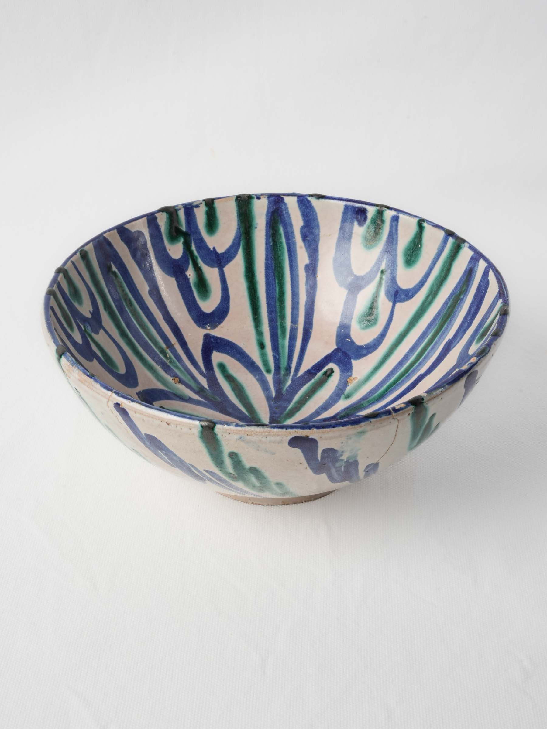 Vintage Spanish earthenware lebrillo bowl