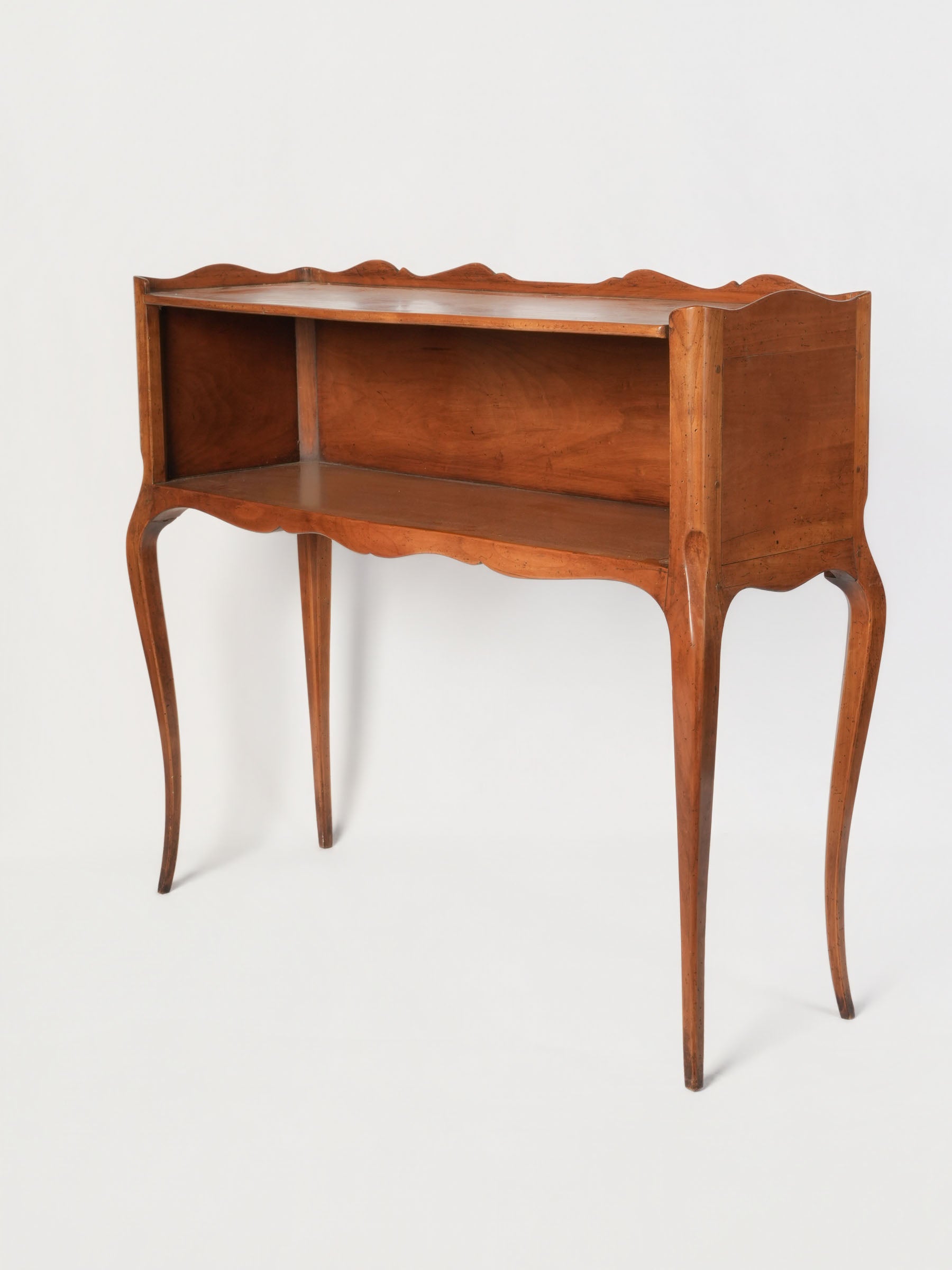 French Louis XV Style Cherrywood Console Bookcase, Mid-20th Century - 32¾" x 38½"