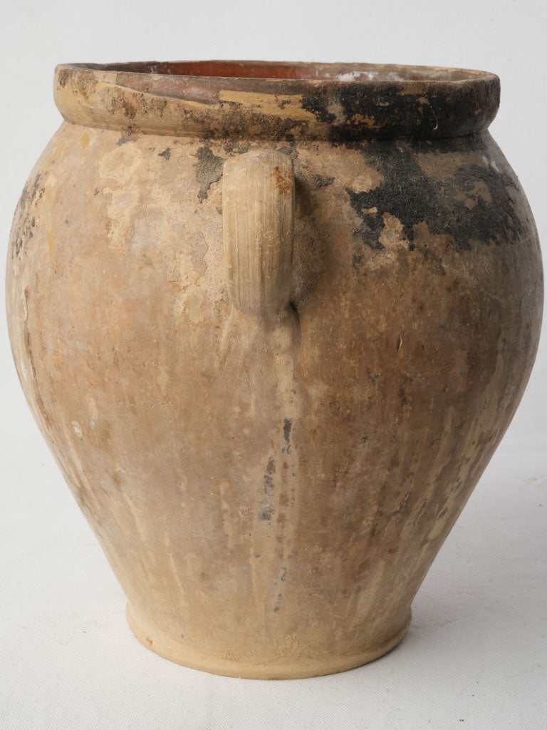 Vintage inscribed ceramic storage vessel