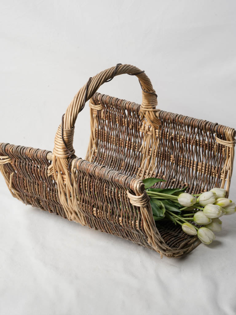 Textured vintage wicker storage solution