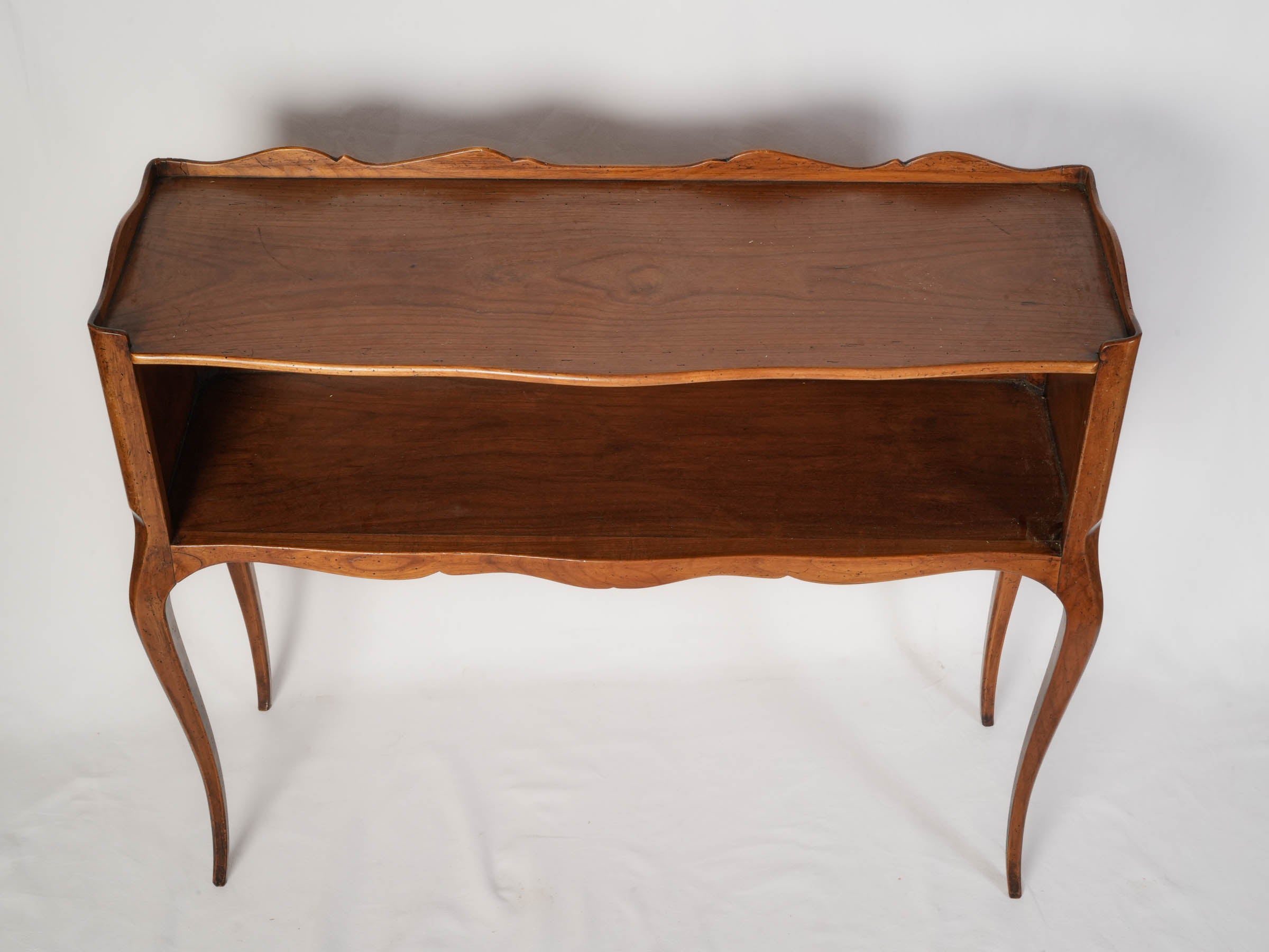 French Louis XV Style Cherrywood Console Bookcase, Mid-20th Century - 32¾" x 38½"