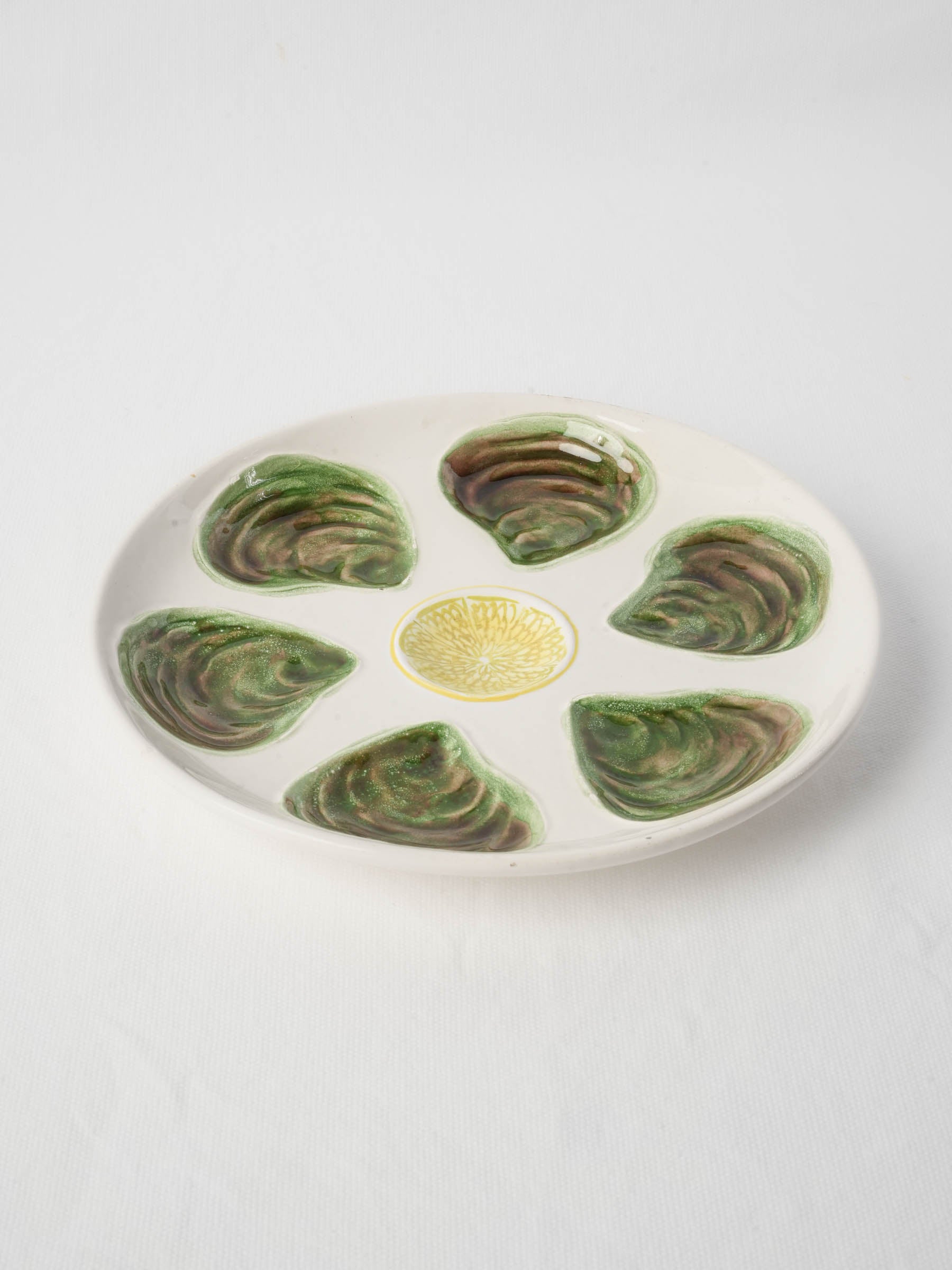 Vintage French ceramic oyster plate