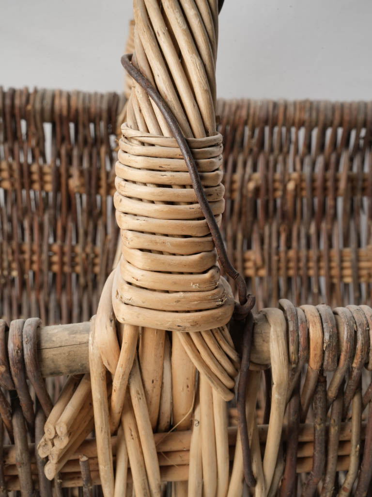 Early-20th-century wicker storage basket