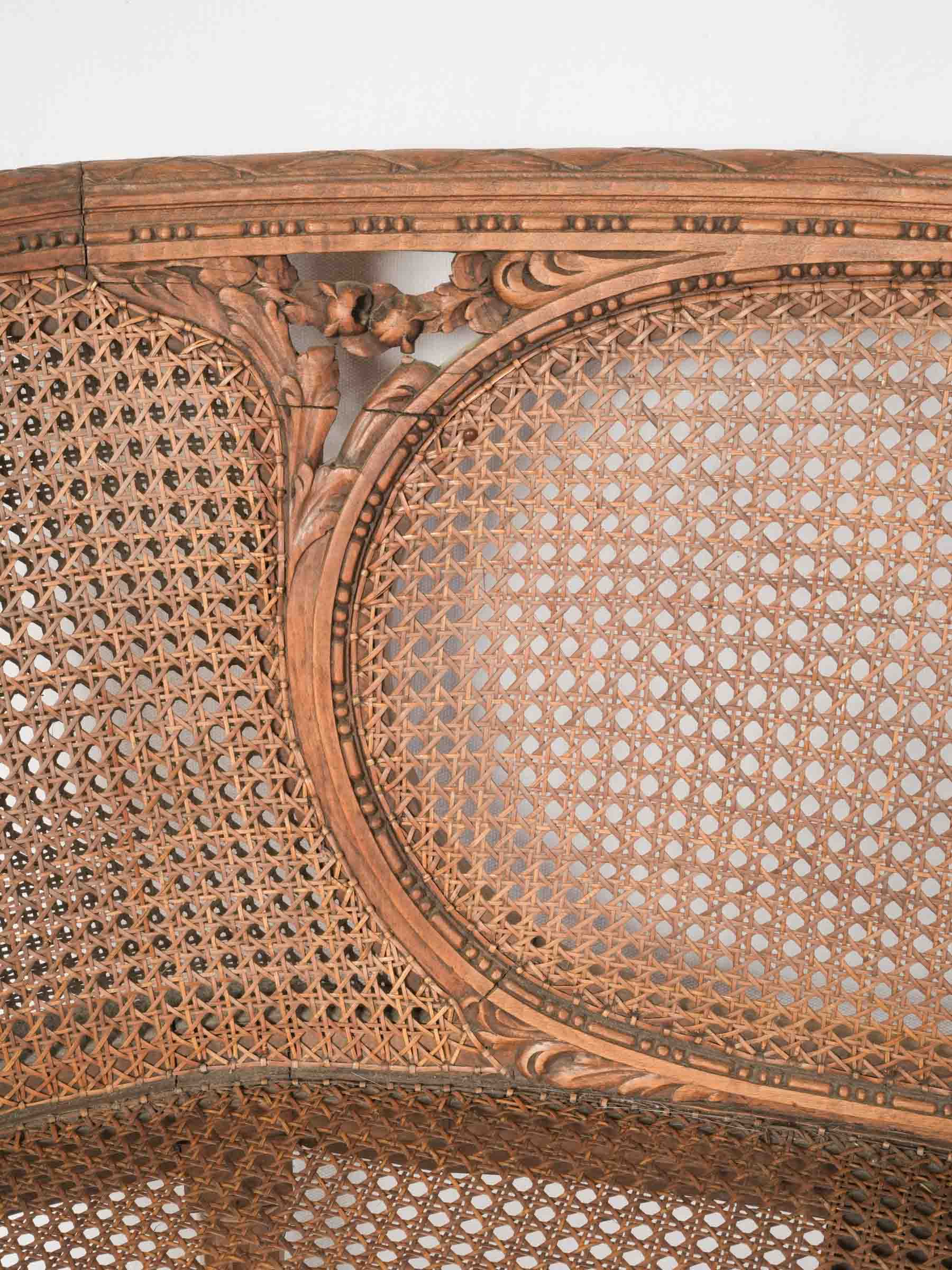Early 20th Century Louis XVI Revival Caned Banquette- 30" x 34¼"