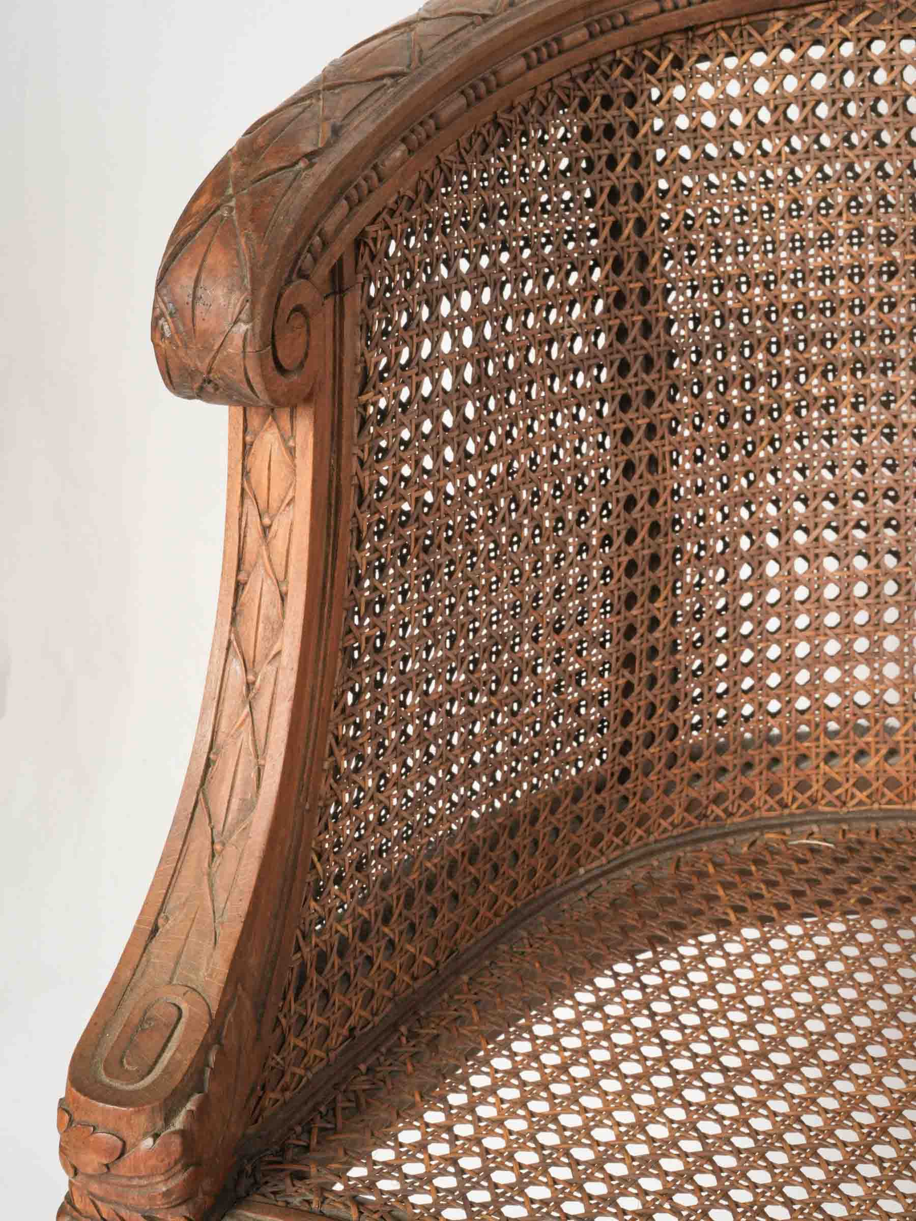 Early 20th Century Louis XVI Revival Caned Banquette- 30" x 34¼"