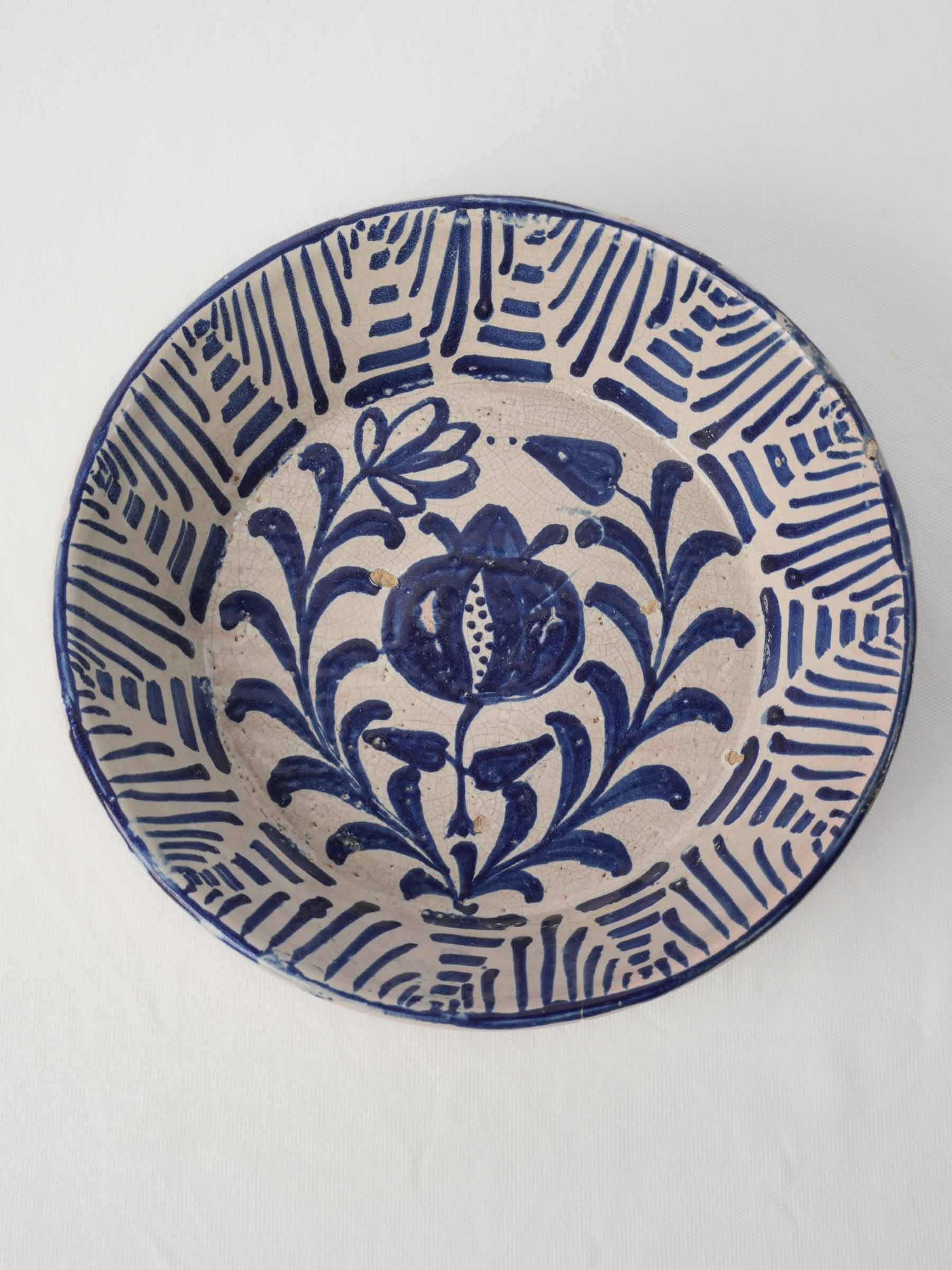 Vintage Spanish bowl with geometric design