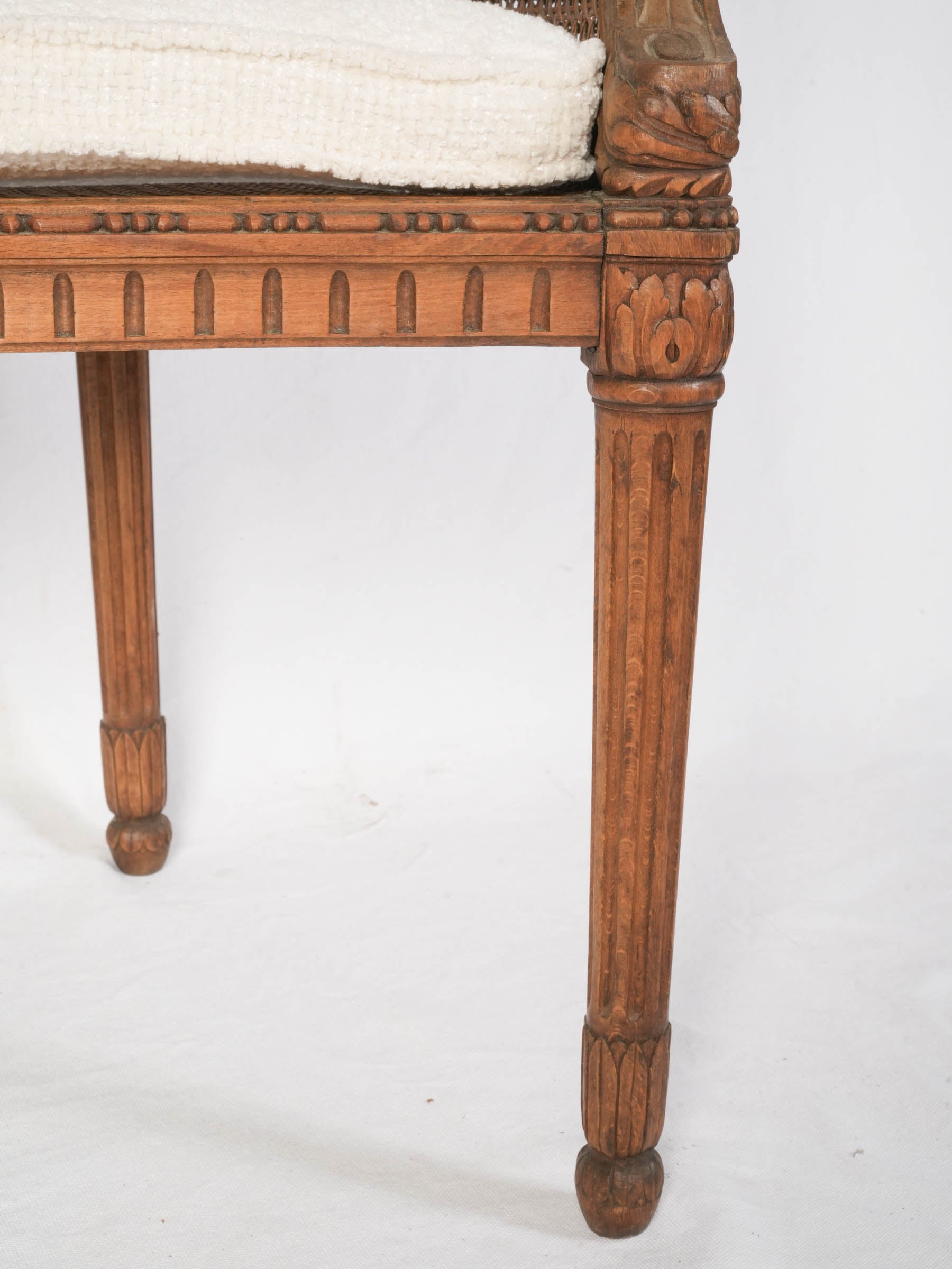 Early 20th Century Louis XVI Revival Caned Banquette- 30" x 34¼"