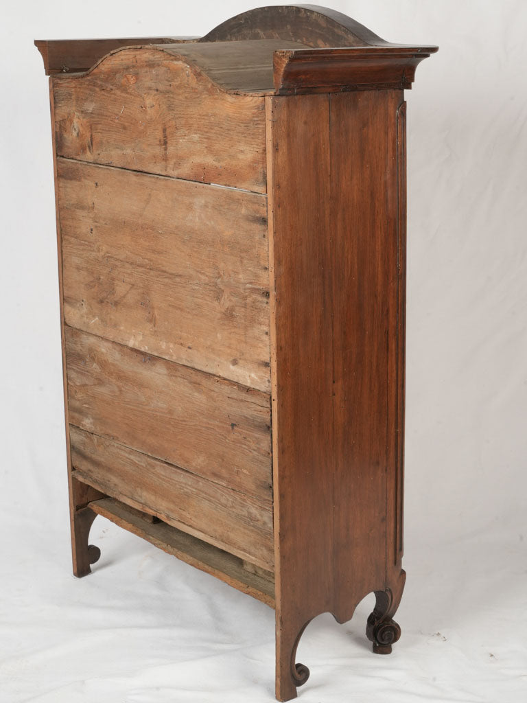 Charming petite drawer walnut cabinet