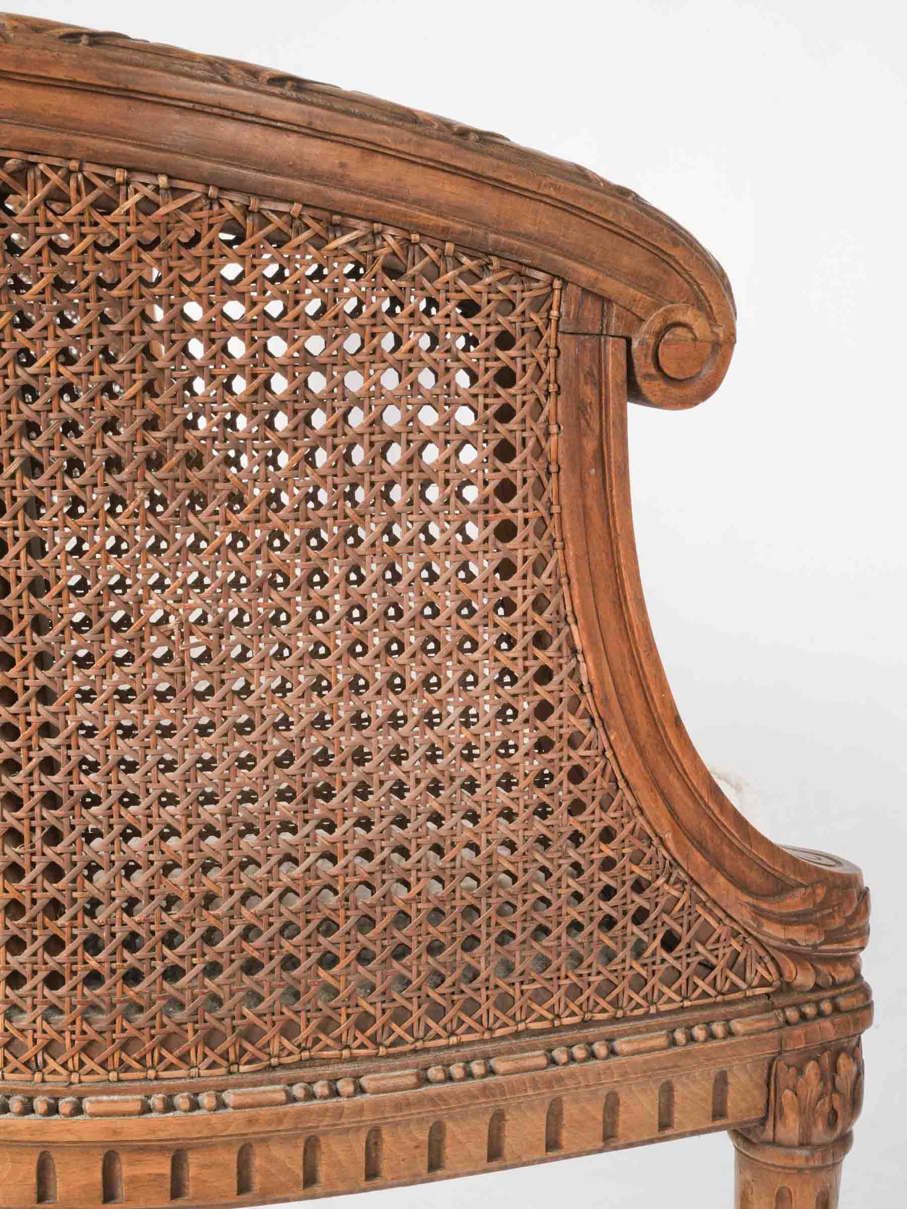 Early 20th Century Louis XVI Revival Caned Banquette- 30" x 34¼"