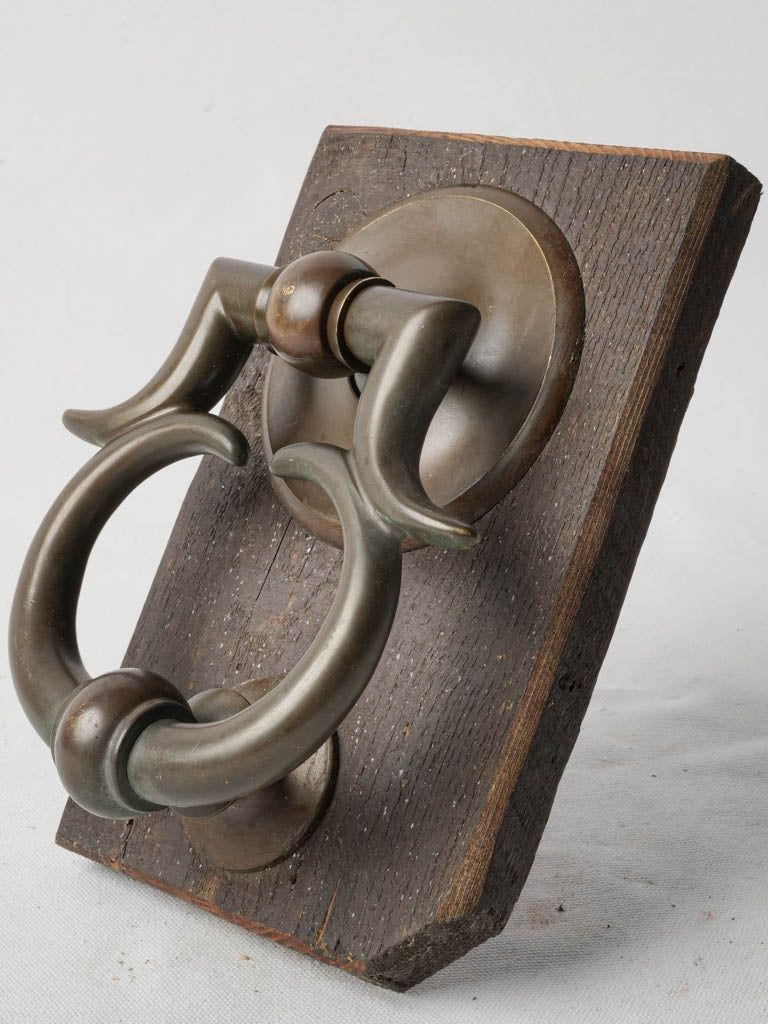 Refined patina bronze door hardware