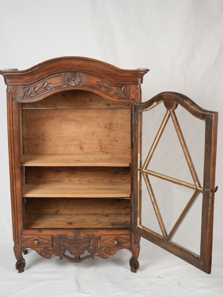 Artisanal iron hardware antique cabinet