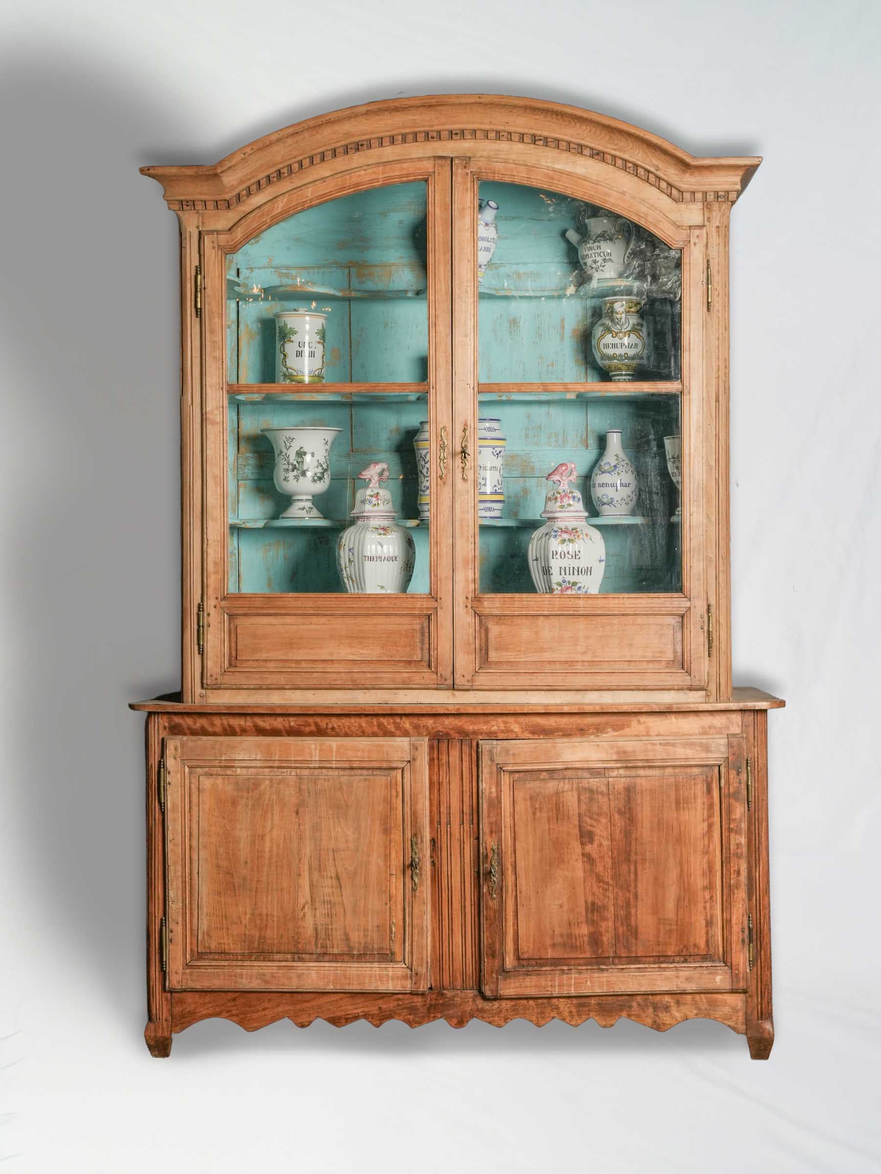 Late 19th-Century French Two-Part Glazed Display Cabinet - 89½"