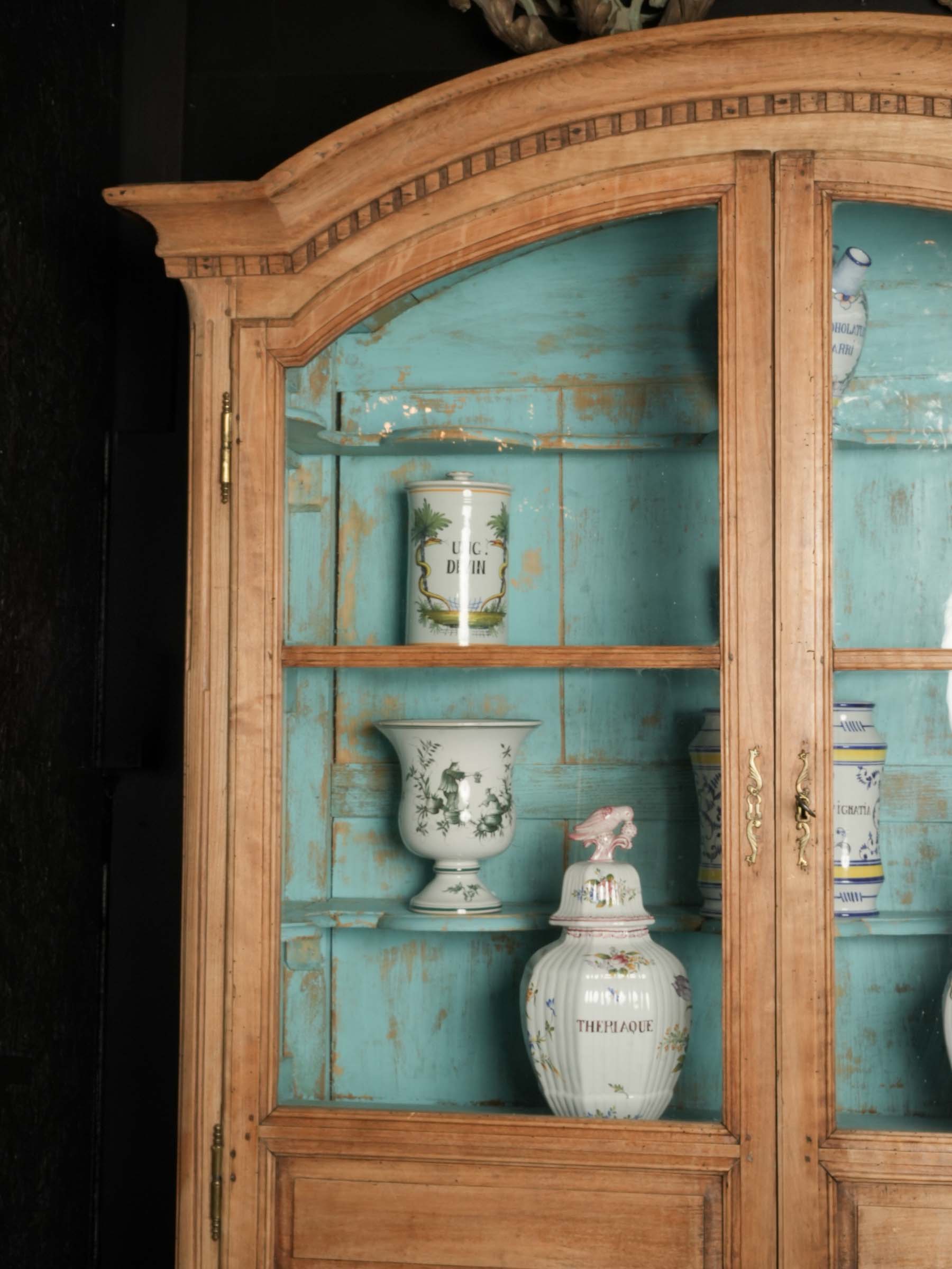 Late 19th-Century French Two-Part Glazed Display Cabinet - 89½"