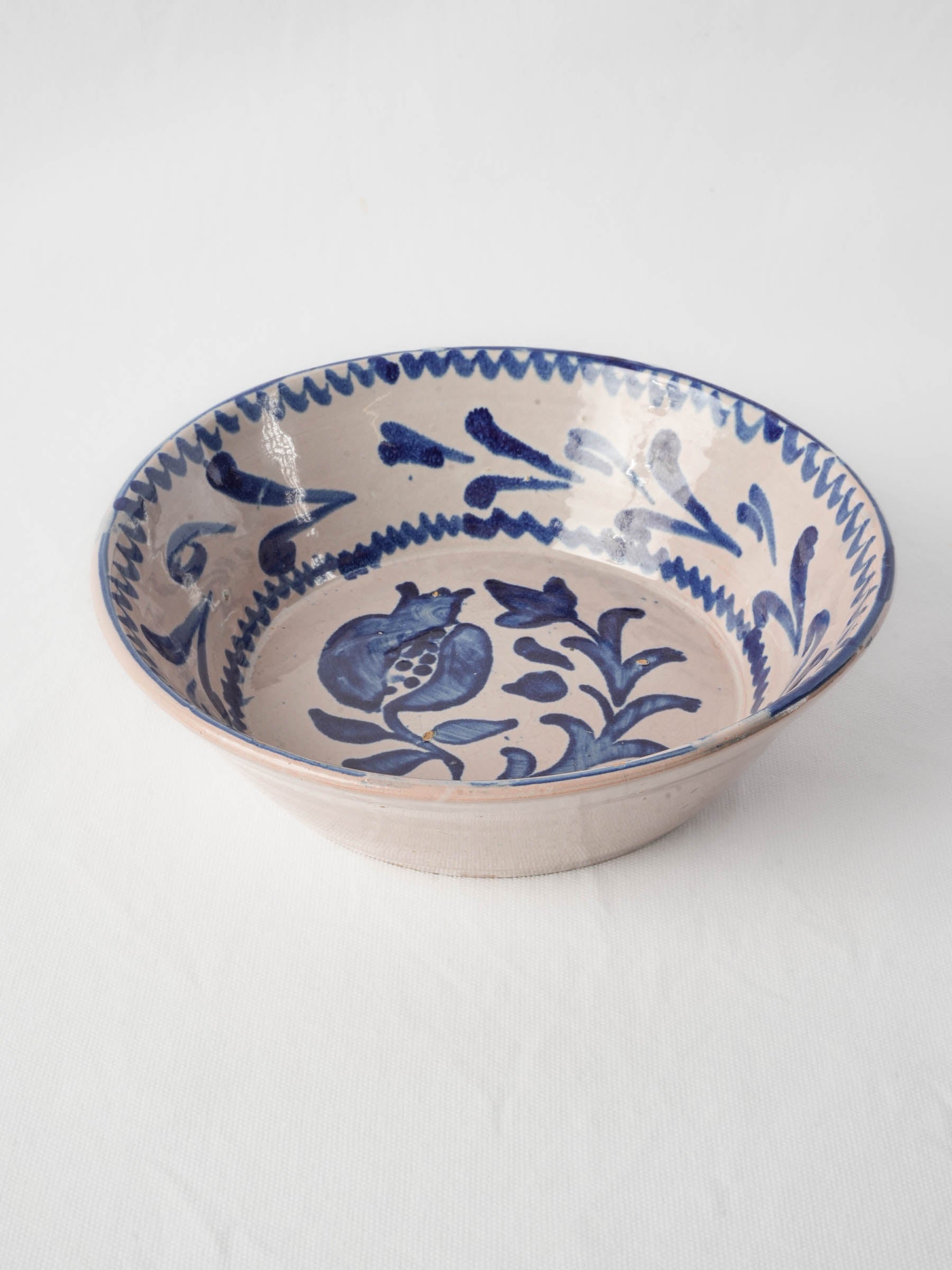 Vintage artisanal ceramic Lebrillo bowl
