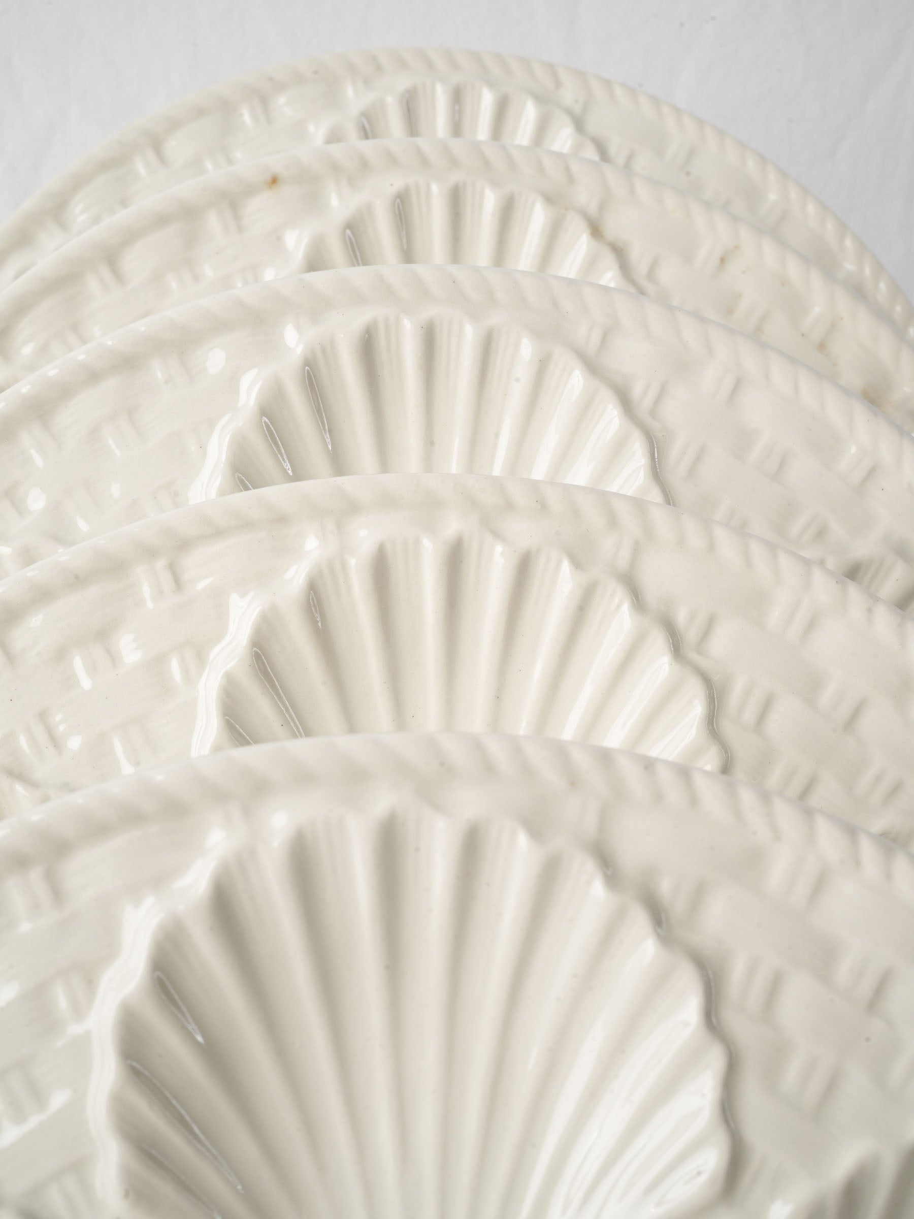 Elegant white coastal dining plates