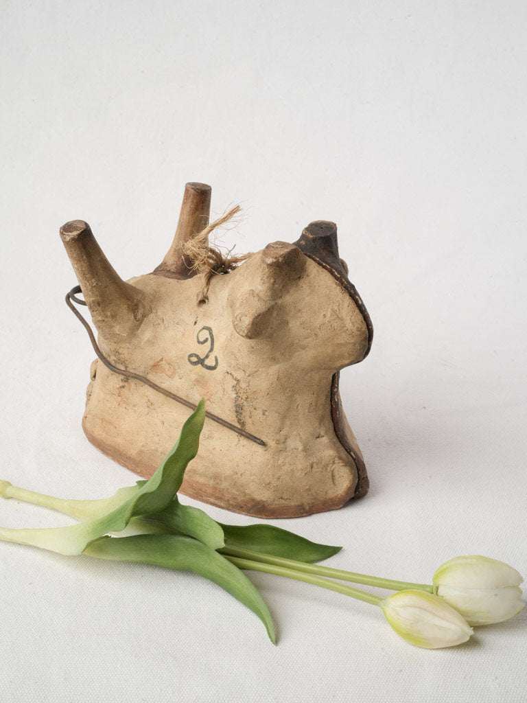 Antique Terracotta Easter Lamb Mould from Soufflenheim - 6¾"