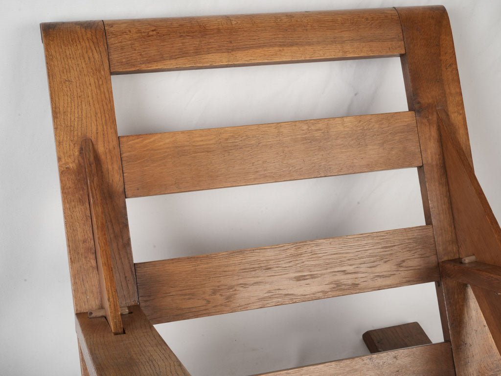 Remarkable solid oak armchair