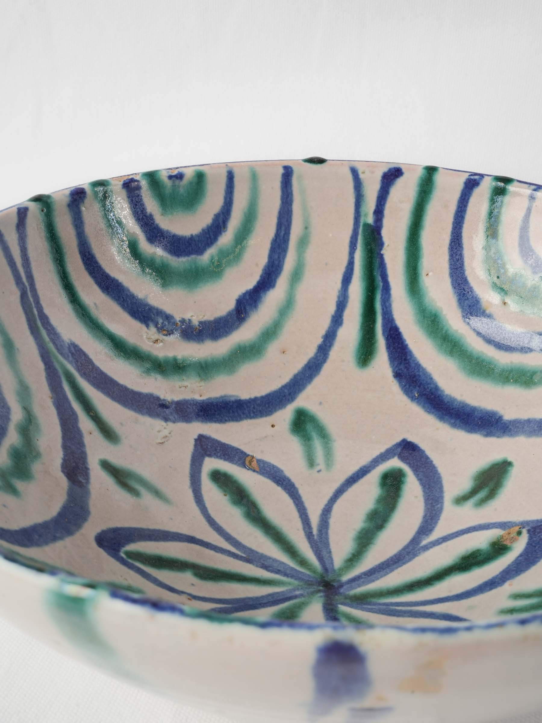 Vibrant unsigned rustic serving piece