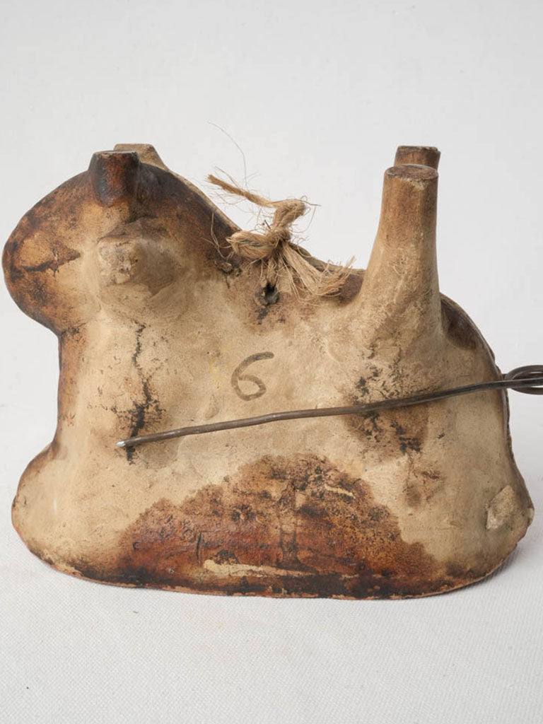 Antique Terracotta Easter Lamb Mould from Soufflenheim - 6¾"