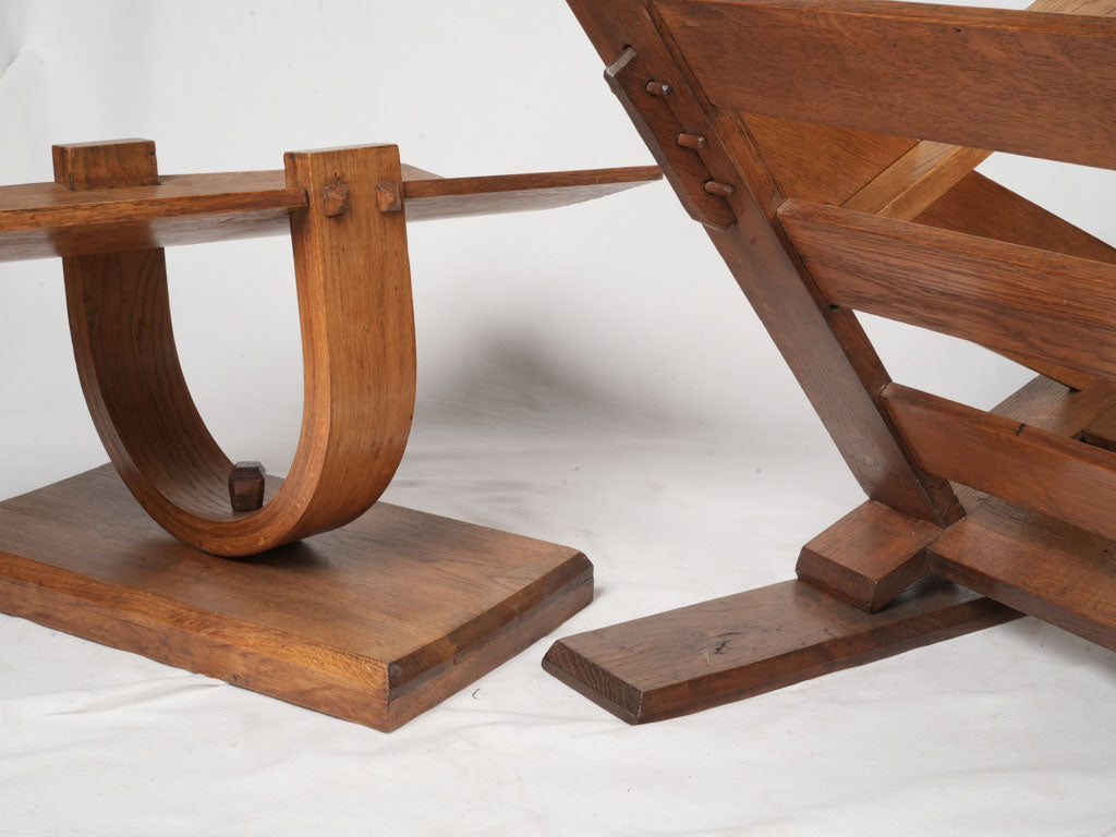 Period-unique oak seating ensemble