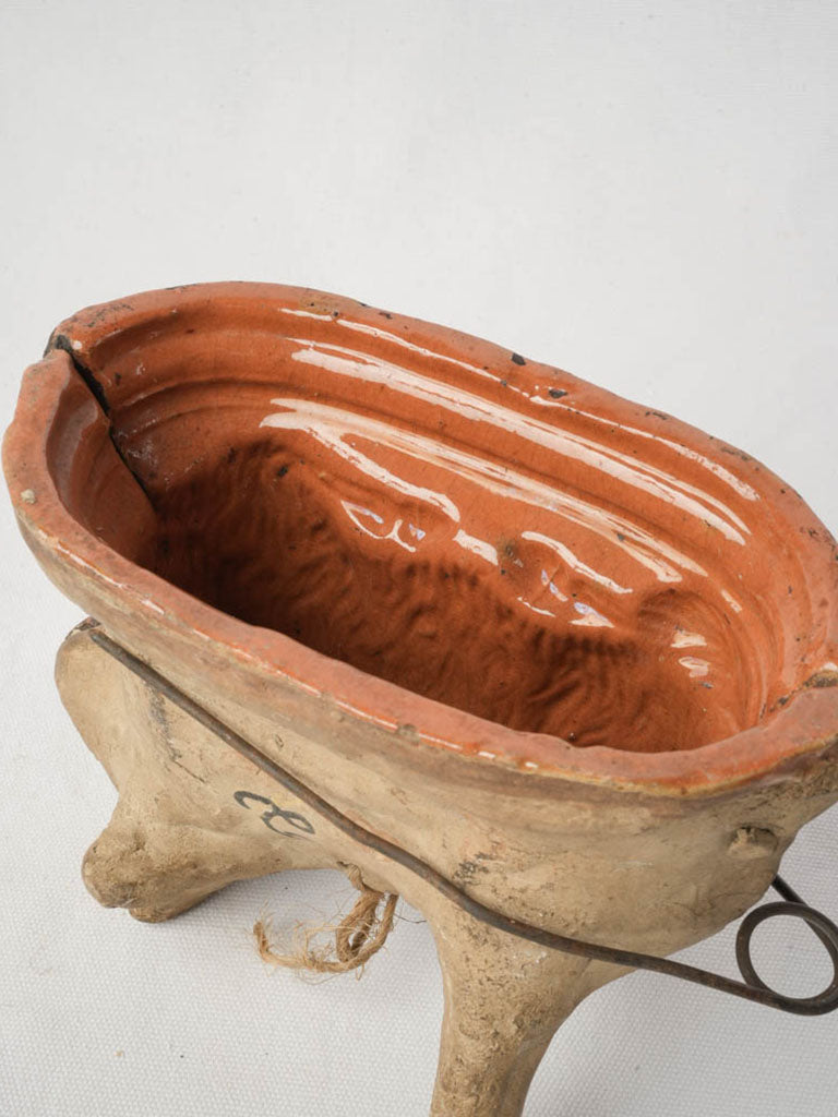 Antique Terracotta Easter Lamb Mould from Soufflenheim - 6¾"