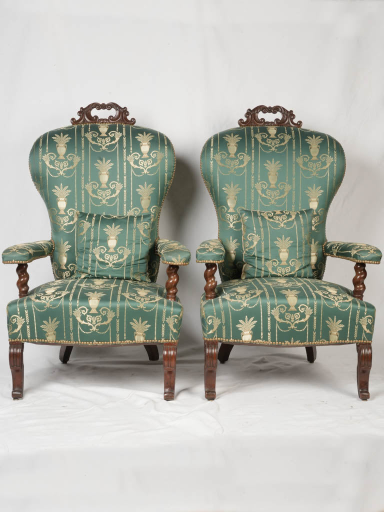 Refined Second Empire aesthetic armchairs