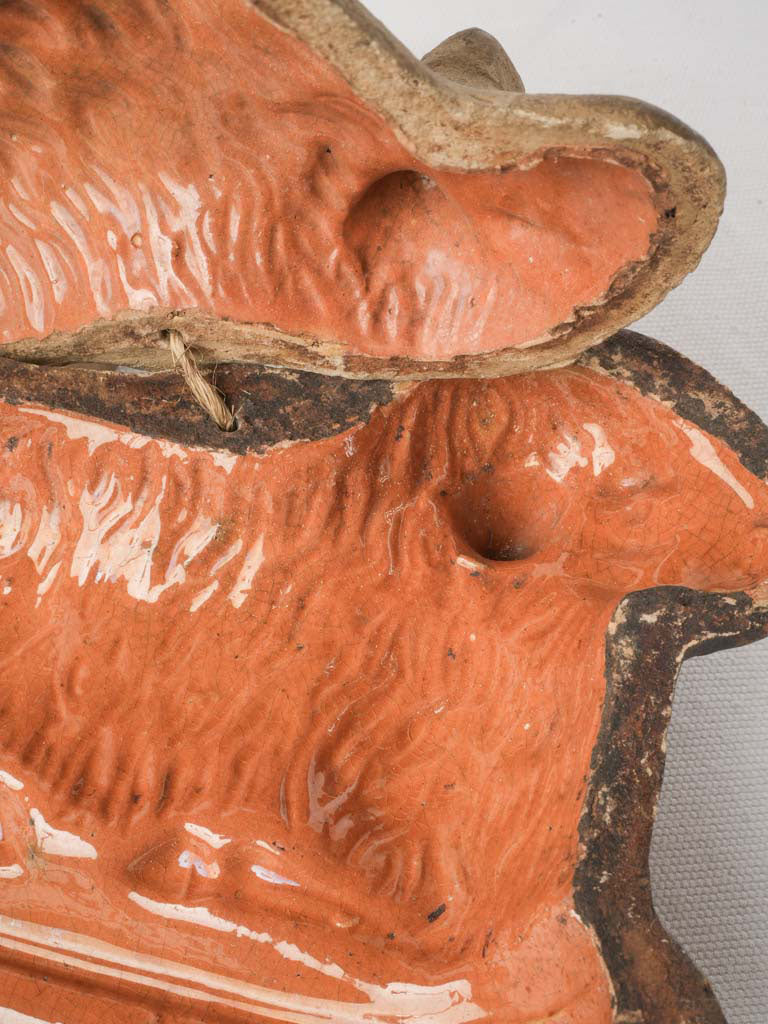 Antique Terracotta Easter Lamb Mould from Soufflenheim - 6¾"