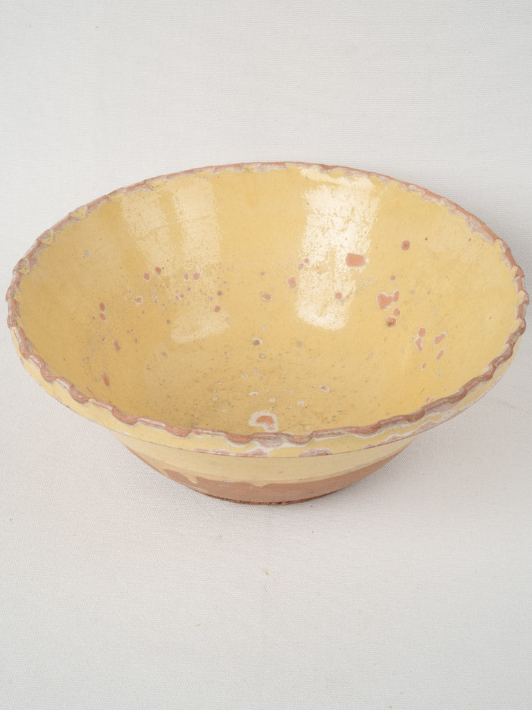 Antique yellow terracotta French tian bowl