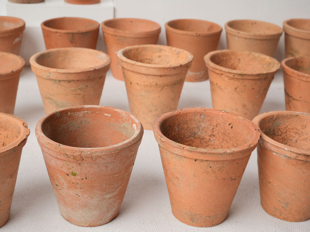 Collectible aged rustic clay pots