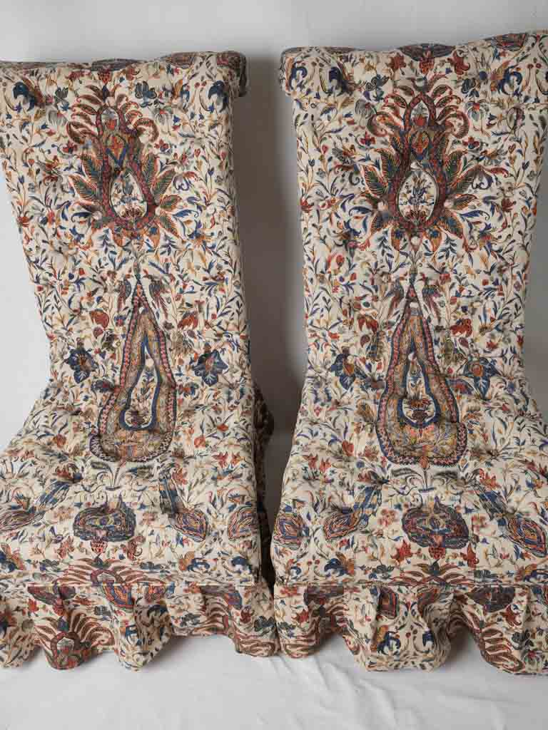 Delightful ruffled lounge chairs from France